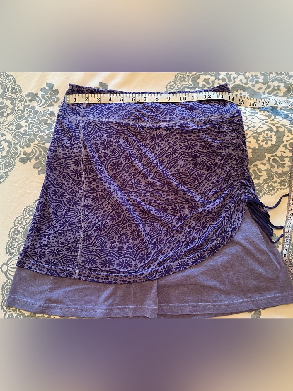 Athleta Purple Patterned Layered Knit Skirt size S - Picture 1 of 6